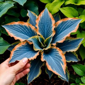 Хоста Океан Вью купить по цене от 960р. в интернет-магазине «Посадика» с доставкой почтой в в Копейске и по всей России – [изображение №1].